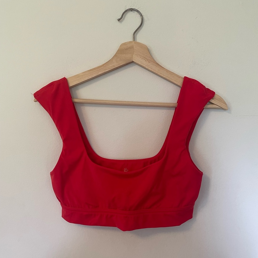 Red Scoop-Neck Two Piece Set - Picture 2 of 6